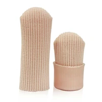 hot sale fabric cover ribbed knit gel finger toe caps protector cover sleeves tube for pain relief guard foot care tools new arr
