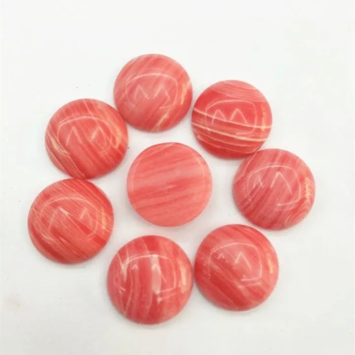 

10pcs new red rhdorite stone cabochons beads cabs no hole round shape two colors choice 4mm 6mm8mm 10mm 12mm 14mm 16mm 18mm 20mm