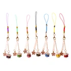 Милые ремешки для смартфона, ремешки для телефона, украшение для Samsung, ромашка, Сакура, кот, колокольчик, мобильный трос, брелки для ключей, подарок для пары