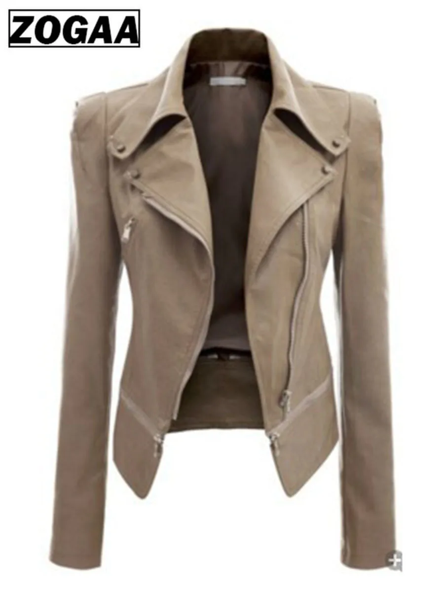 2019 Осенняя Женская куртка из искусственной кожи готическая Черная Готическая