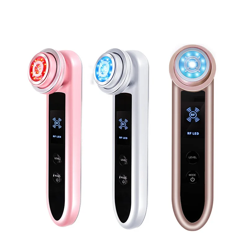 Free shipping Hot and cold hammer, radio frequency skin rejuvenation and color light beauty instrument, face lifting