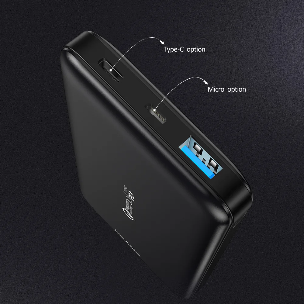 USAMS 10000 мАч быстрая зарядка банк питания PD QC 3 0 блок type C USB зарядное устройство для