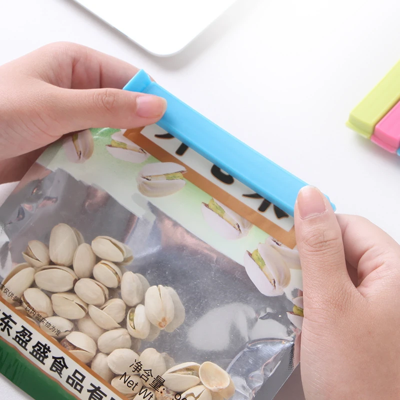 

SKTN 5/10Pcs Portable New Kitchen Storage Food Snack Seal Sealing Bag Clips Sealer Clamp Plastic Tool Kitchen Accessories