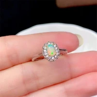 new natural opal ring 925 silver inlaid natural opal womens ring luxurious atmosphere