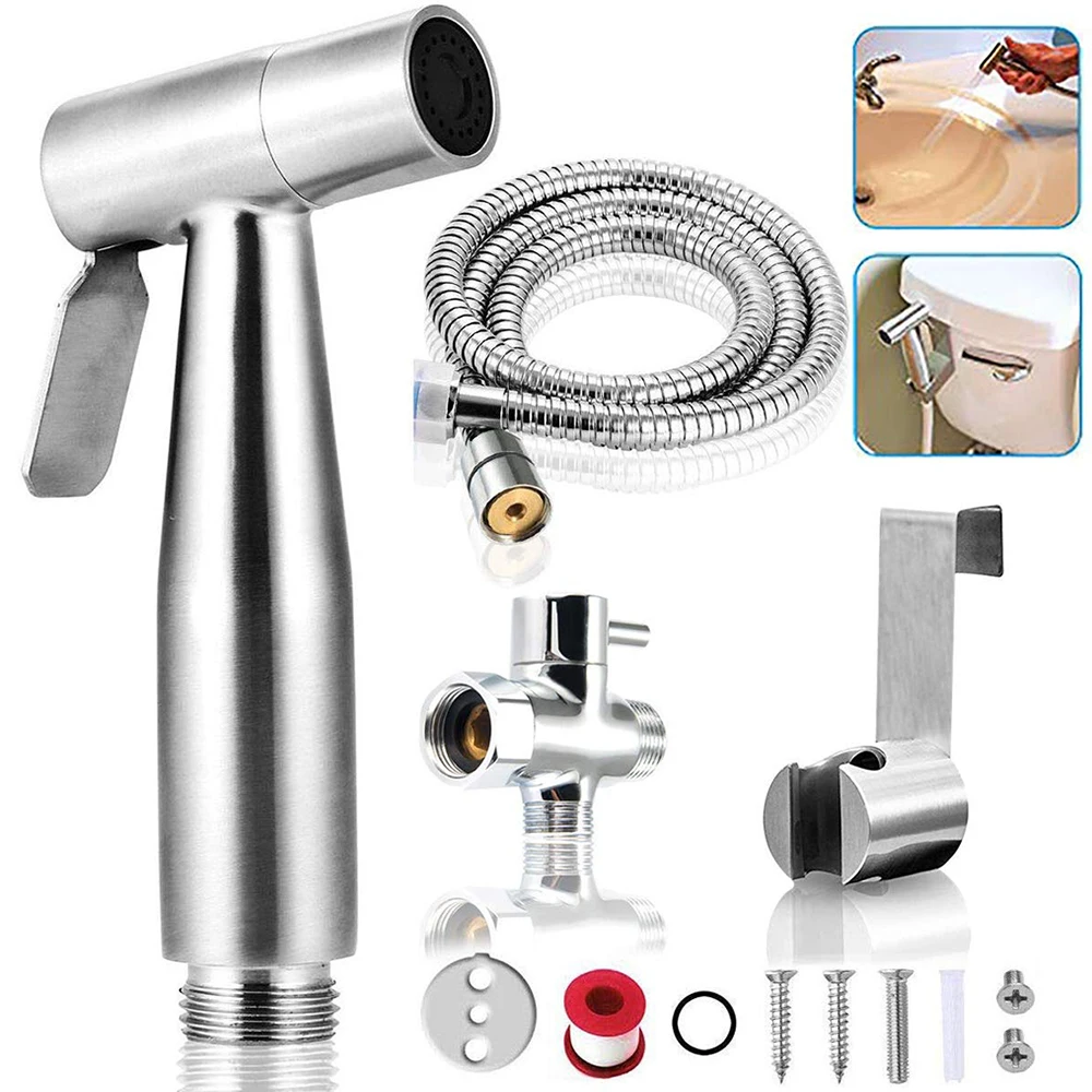 

Ручной распылитель биде из нержавеющей стали для туалета, ручной распылитель для ванной комнаты, ручной распылитель, насадка для душа, самоочищающаяся