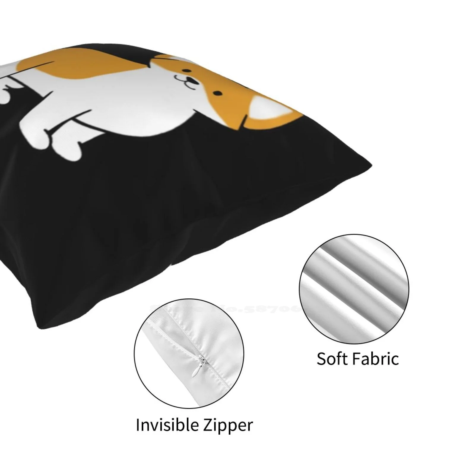 Черная наволочка Skeeter в спальню для офиса обнимающая корги собака животное Чиби