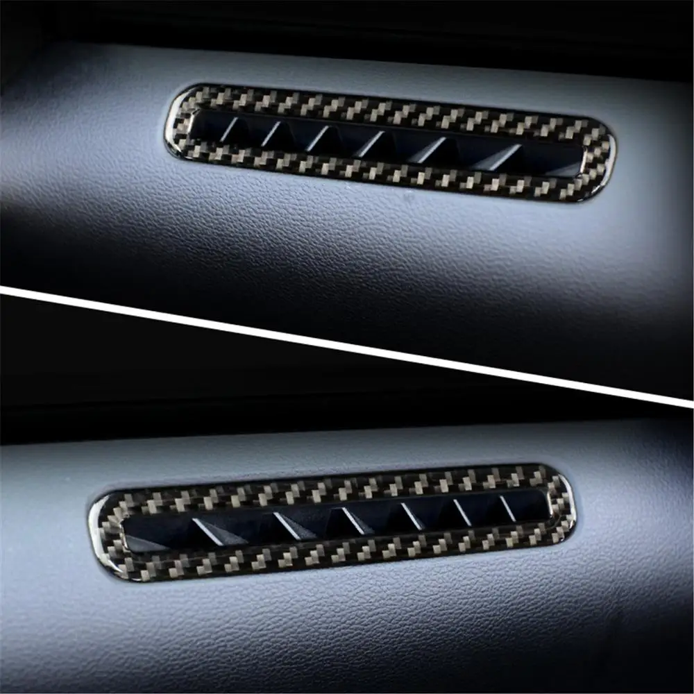 

for Ford Mustang 2015-2020 Door Inner Vent Air Outlet Frame Decoration Cover Sticker Carbon Fiber Car Interior Accessories