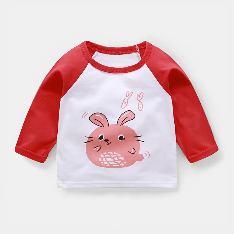 Autumn New Kids Baby Girls Boys Long Sleeve Tops Cotton Round Neck Tee Shirt Blouse Baby Clothes
