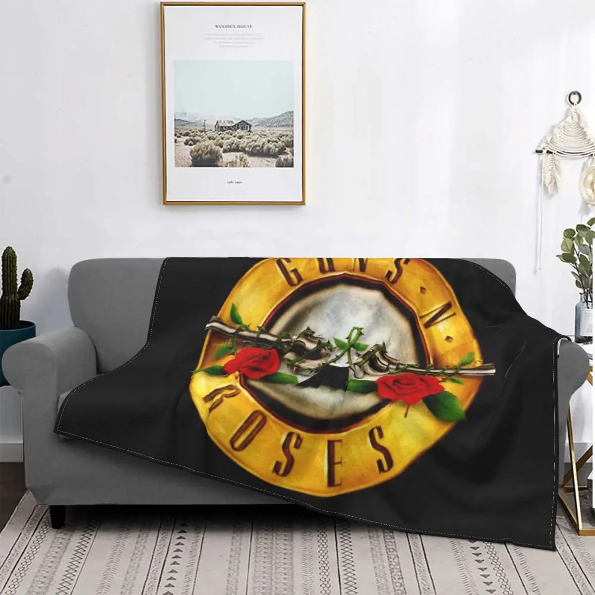 

Guns N Roses-colcha a cuadros para cama, manta y ет de felpa de Anime, mantas администраторы, 212