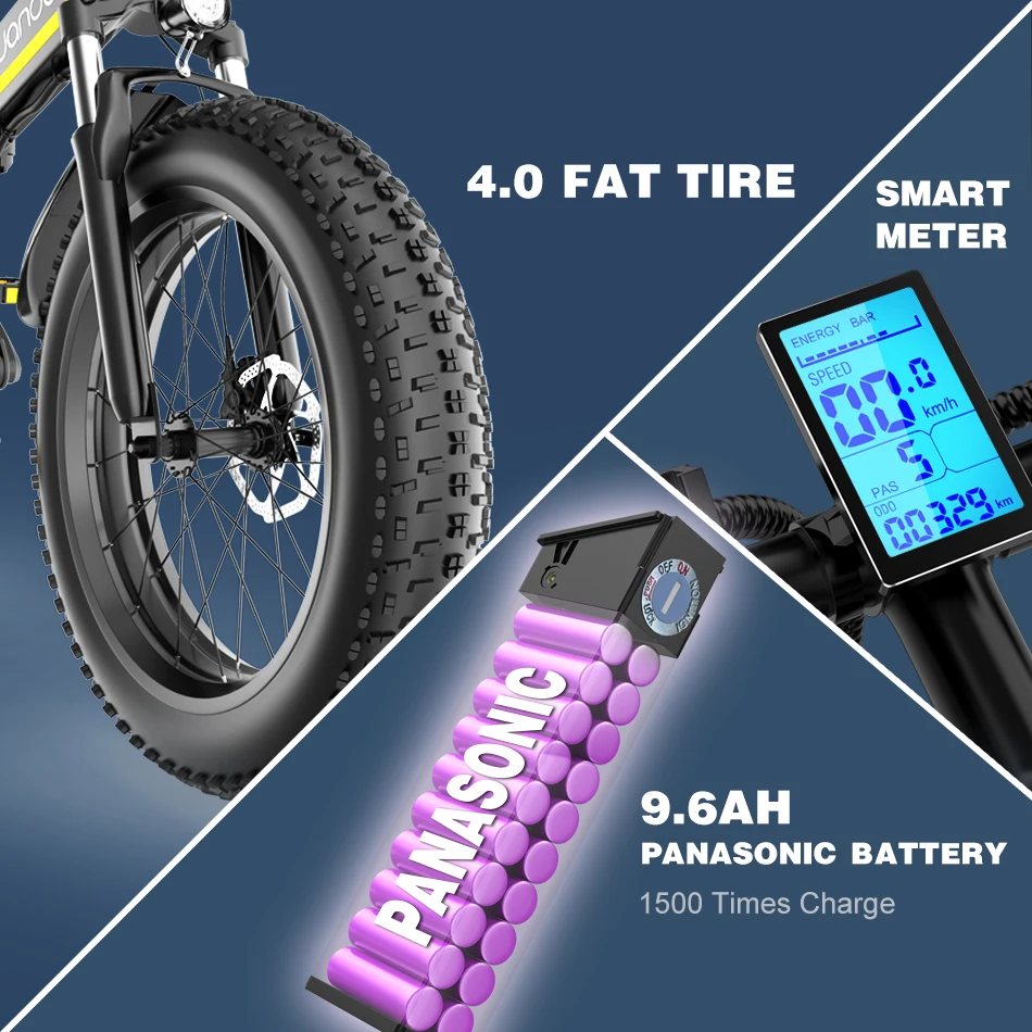 Электрический велосипед Janobike складной с двойным гидравлическим тормозом