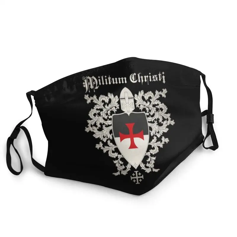 

Army Of Christ Reusable Adult Face Mask Knights Templar Cross Shield Coat Of Arms Protection Cover Respirator Mouth Muffle