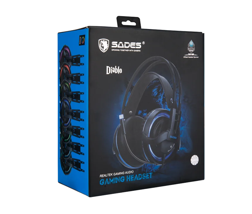 SADES Diablo игровая гарнитура для ПК RGB Realtek объемный звук USB наушники компьютерных игр