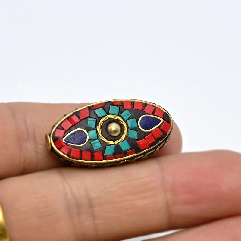 TZ-D01 овальный глаз в стиле ретро Непал бусы ручной работы красный коралл