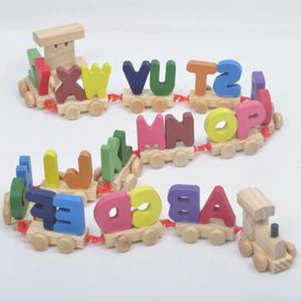 

Assemble With Alphabetical Letters Home Learning Fun Manipulative Ability School Colorful Educational Kids Toy Wooden Train