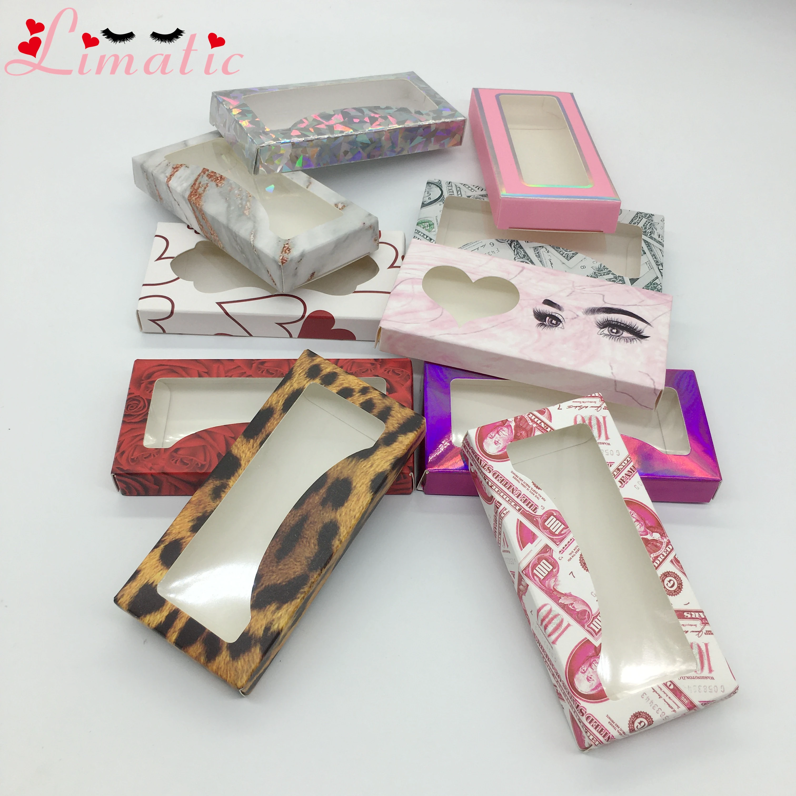 Пустые бумажные футляры для ресниц прямоугольные мраморные коробки 50/100 шт. |
