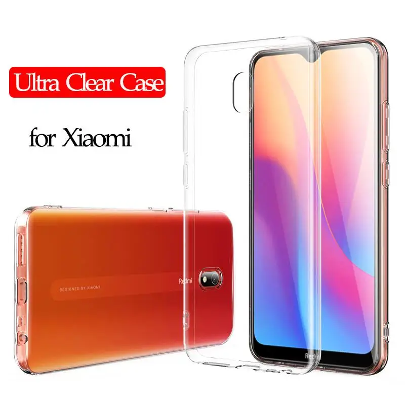 Ультратонкий Мягкий ТПУ чехол для Xiaomi Redmi 8 8A Note 8T Pro прозрачный кристально чистый