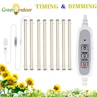 Фитолампа полного спектра для выращивания растений с таймером, светодиодсветодиодный трубка с регулировкой яркости, лампа для выращивания растений в помещении, саженцы, теплый белый свет