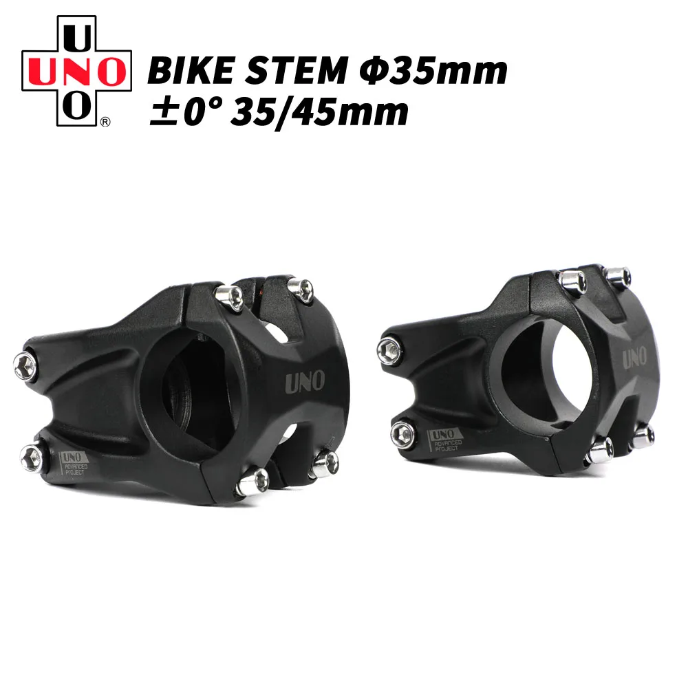 UNO New Bicycle 35mm Handlebar Stem 0 Degree Stem Riser MTB Power 35/45mm Front Fork Stem Adapter Mountain Bike Accessories