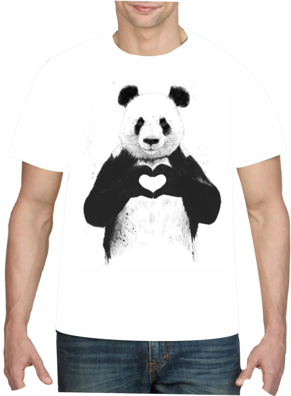Футболка Love Panda для мужчин и женщин футболка с изображением панды унисекс топ