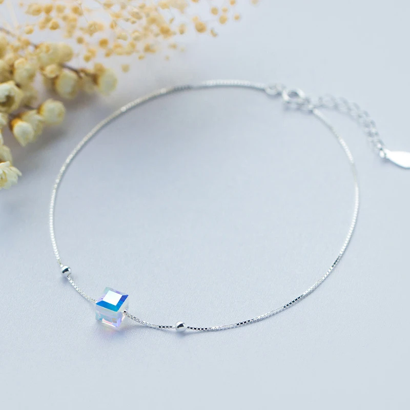 Colusiwei натуральная 925 Стерлинговое серебро Кристалл кубчиеские Серебряный