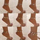 Boho раковину ножной шнур-браслет для Для женщин тонкий корпус, браслет с подвеской на щиколотке пляжные босиком браслет на ногу цепи ног ножные браслеты ювелирные изделия