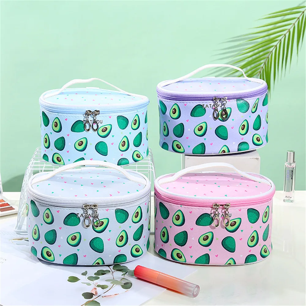 

Women's cosmetics makeup bag brush holder storage box avocado makeup bag cosmetic professional organizer bag