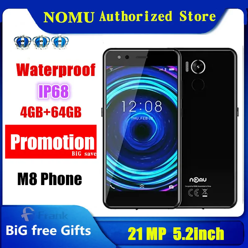 Nomu M8 смартфон с 5 дюймовым дисплеем восьмиядерным процессором MTK6750T ОЗУ 4 Гб ПЗУ 64