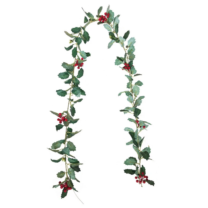 Christmas Rattan Garland Artificial Flowers Garlands Long Hanging for Wall and Home Decoration (Flower/Berry) | Дом и сад