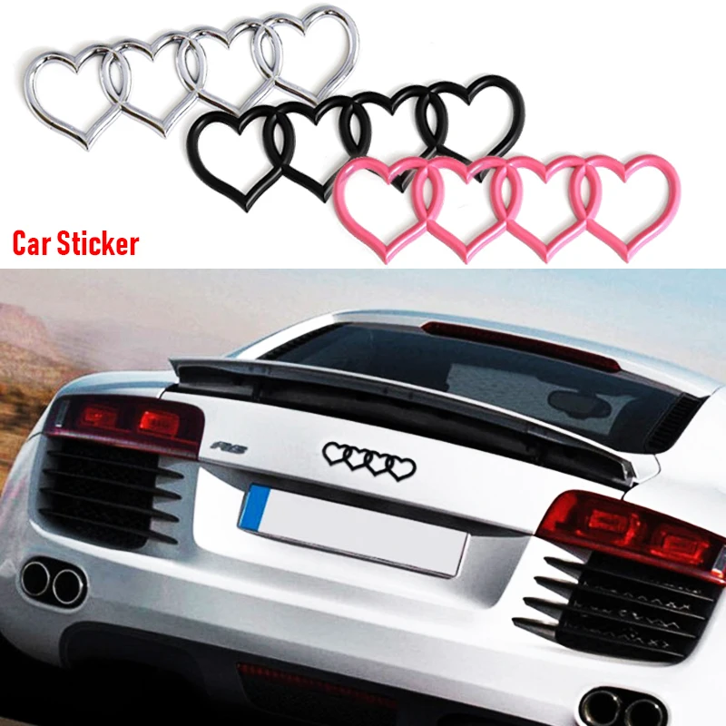 Автомобильные наклейки на задний багажник значок автомобиль с любовным сердцем