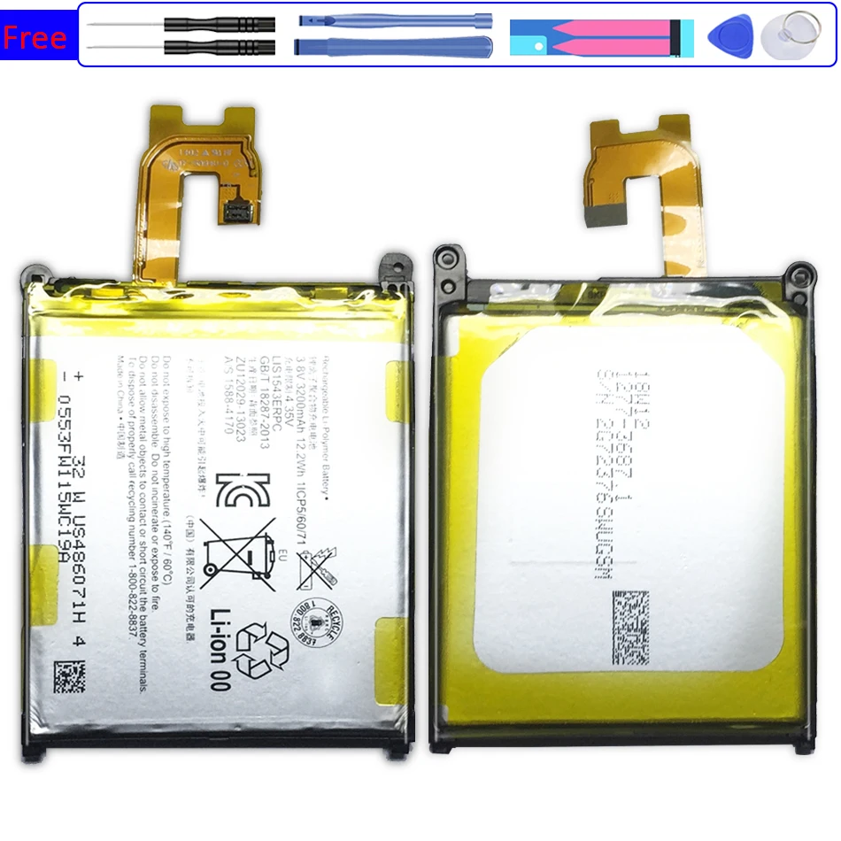 

Аккумулятор для SONY Xperia Z2 L50w Sirius SO-03 D6503 D6502, сменные батареи LIS1543ERPC, 3200 мАч