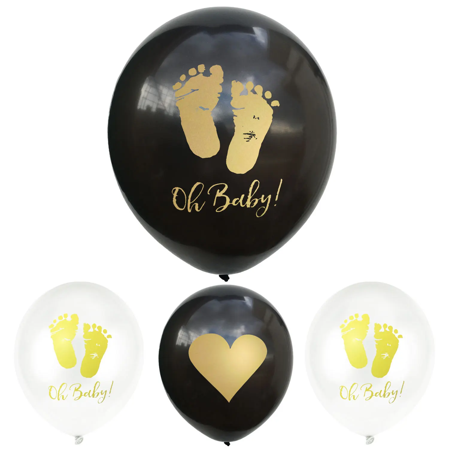 

30pcs 12inch Oh Baby Footprint Printed Latex Balloons Baby Feet Pattern for Birthday Party Decoration Kids Babyshower