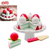 wooden cake game pretend play food afternoon tea dessert model wooden cutting birthday party cake toys set parent child interact