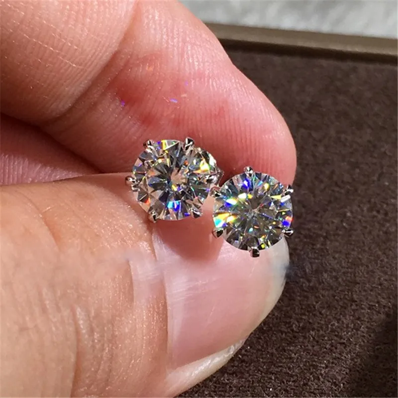 Косынка Стад Earrring AAAAA cz реального 925 серебро Бижу заявление свадебные серьги
