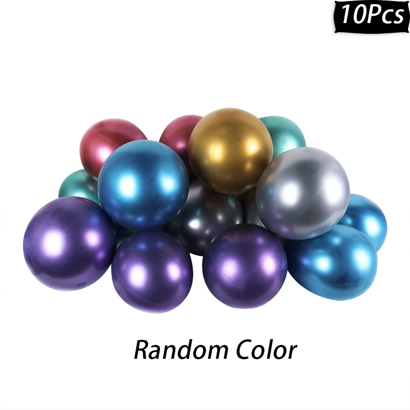 10pcs mix color 10 шт металлического цвета воздушные шары с золотым воздушный шар "Конфетти" латексные шары воздушные шары для детей день рождения украшения взрослых шары - Цвет: 10pcs mix color