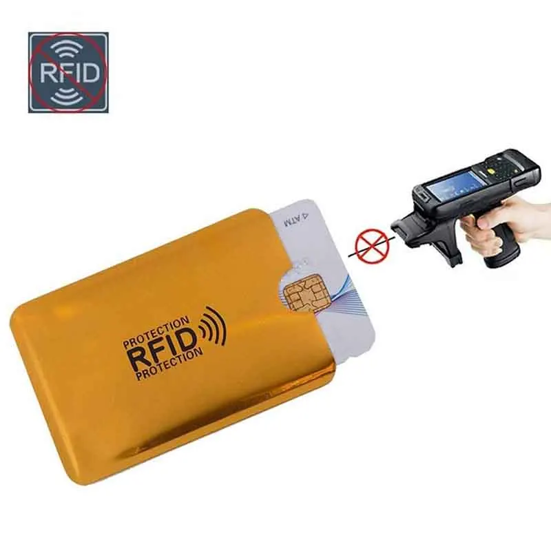 Gold 5 шт. Анти RFID кошелек Блокировка ридер Блокировка Рукава ID банк держатель для карт чехол Защита кредитный держатель для карт Алюминий - Цвет: Gold