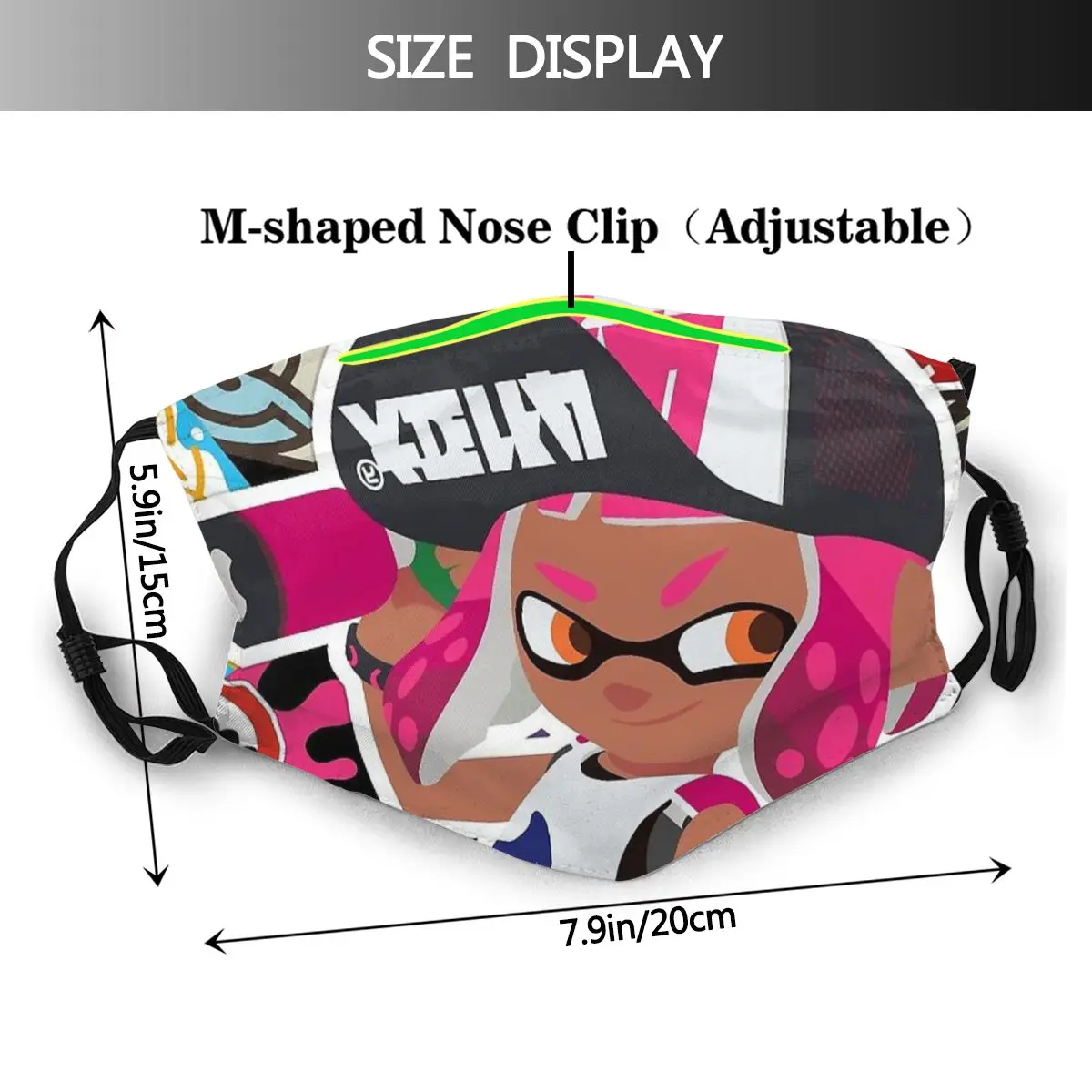 Маска для лица Splatoon с фильтрами мультиплеерская онлайн-стрельба конфронтация |