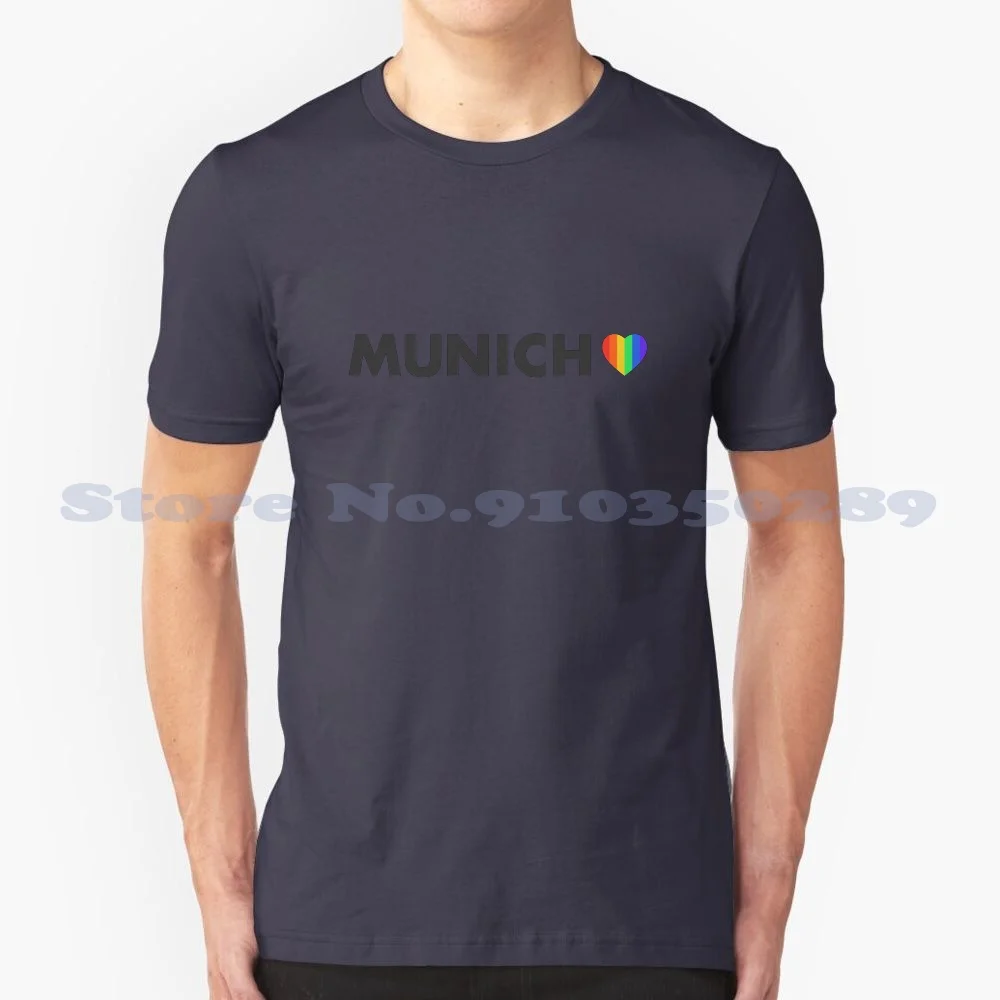 

Летняя забавная Футболка Love ( Pride Heart) для мужчин и женщин, Радужный Флаг Munchen для гордости, я люблю сердце, Германия