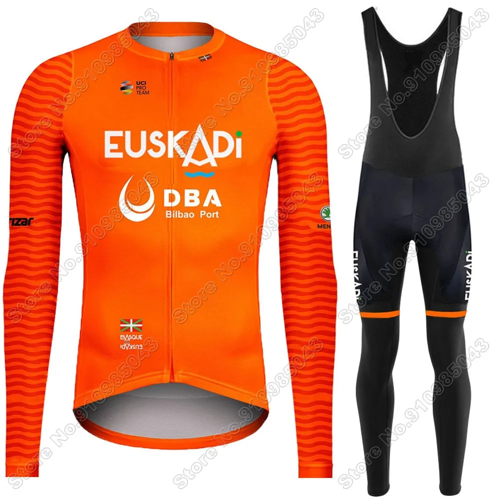 

Set Euskaltel DBA Euskadi Men's 2021 Summer Cycling Clothing Long Sleeve Cycling Jersey Road Bike Maillot Pants BIb