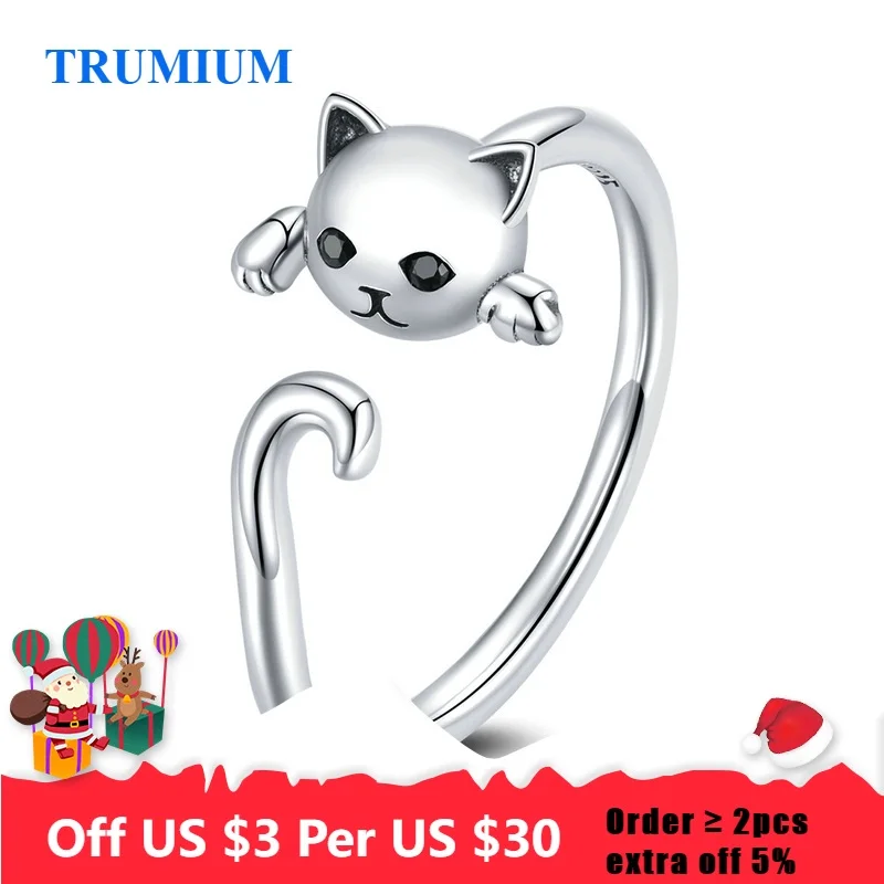 

Ретро милый кот S925 серебро Открытое кольцо ювелирные изделия Япония и Южная Корея, чтобы отправить его подруга для творческих личностей хво...