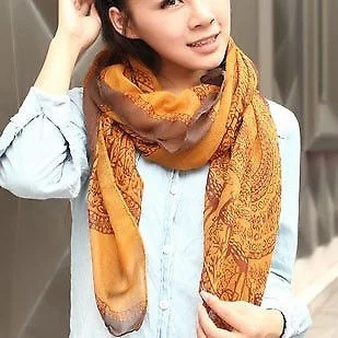 Модные товары шаль шарф хлопковая вуаль шарфы с принтом винтажный для женщин