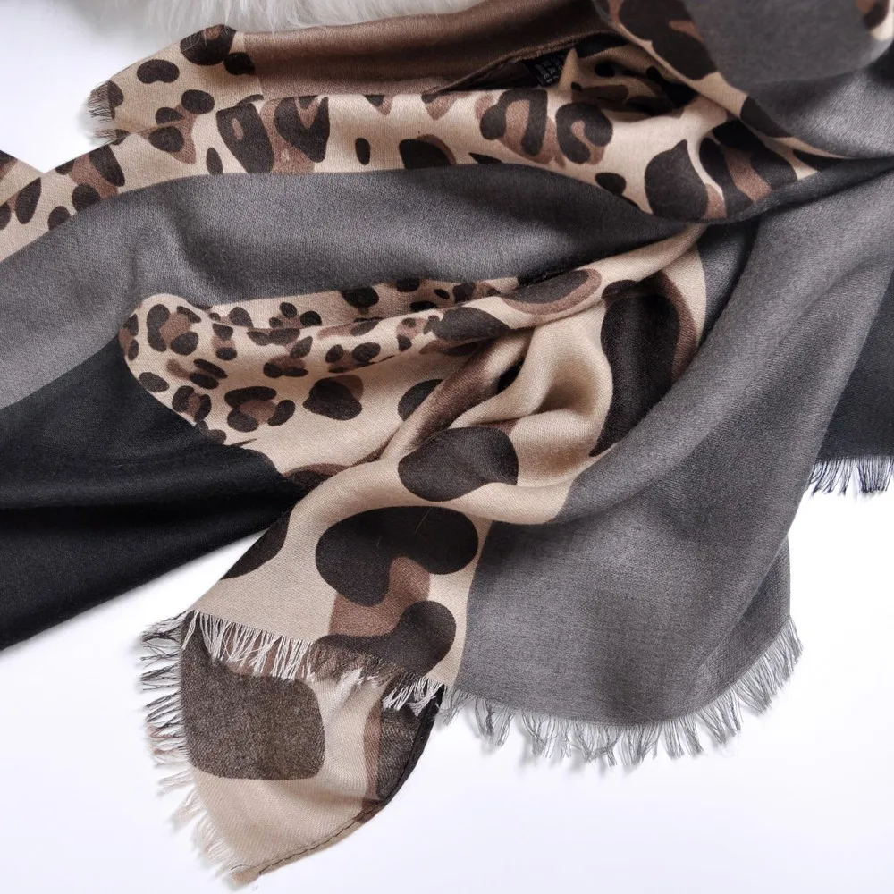 

2019 cotton leopard scarf for women winter warm shawls and wraps foulard femme pashmina stoles muslim head scarves hijab