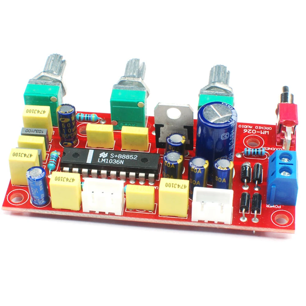 

Tone Board Kit DIY Amplifier LM1036 Volume Control Audio Home Accessories Bass Enthusiast HIFI Preamp Anti Noise Module Treble