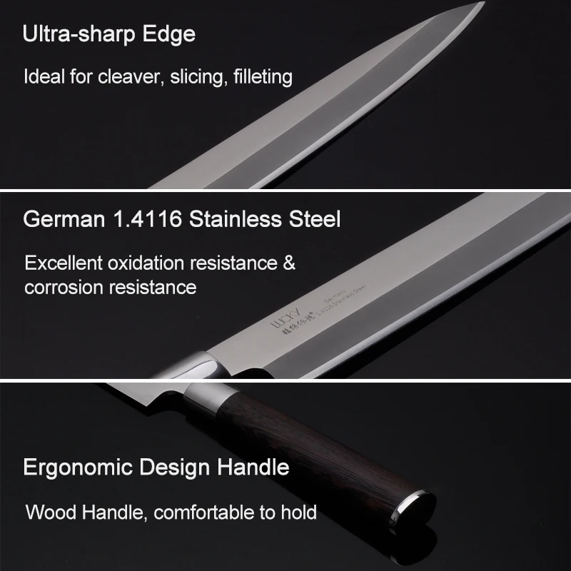 27 см японский сашими суши Кухня Нож немецкий 1 4116 нержавеющая сталь Япония