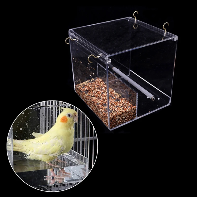 

Hanging Bird Feeder for Pet Birds Acrylic Creative Accessories Adsorption House T21D