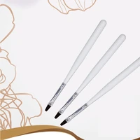 1pcs nail brush french light therapy flat design diy pen painting drawing tip wooden handle manicure embellishment nail tool