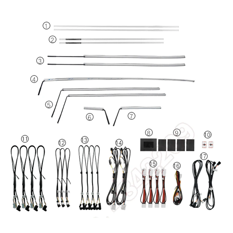 

Набор из 64 цветов, декоративная светодиодная атмосферная лампа, освещаемая полоса, неоновый окружающий свет для Mazda Atanza 2017-2020, кнопочное упр...