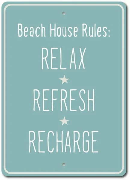 Винтажный Ретро металлический жестяной знак расслабляющий пляж Правила Дома и