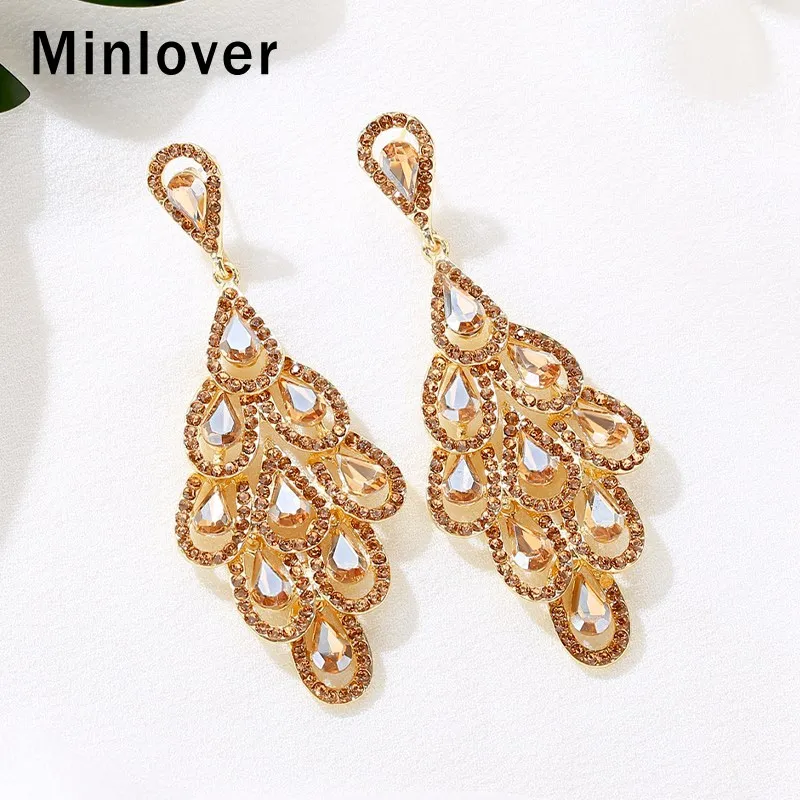 Mecresh уникальный усеяны искусственными драгоценными камнями серьги в виде капель