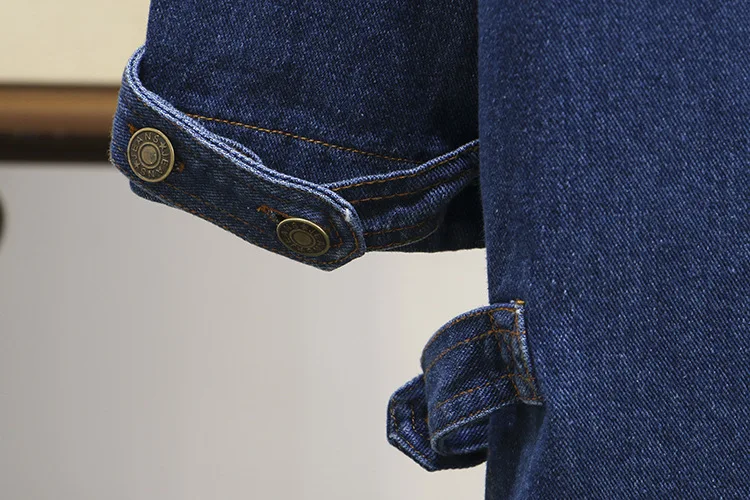 Женская одежда большого размера Свободное длинное джинсовое пальто с капюшоном