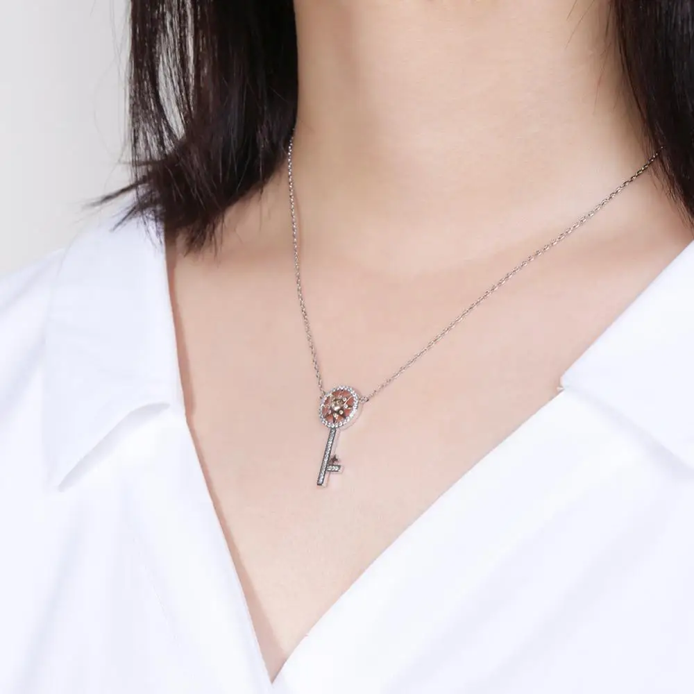 Новое ожерелье с подвеской в форме ключа сердца кристаллы из австрийского